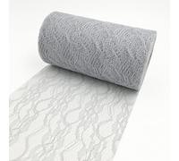 Lace Tulle Organza Roll Fabric for Wedding Birthday Party Backdrop Decoration Table Runner and Home Garden DIY 6" by 25 Yards (Silver Grey)