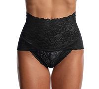 Lace Underwear Women, High Waisted Knickers Tummy Control Transparent Ladies Full Briefs Sexy Stretchy Soft Panties Breathable Underpants Comfy Hipster for Daily Wear