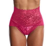 Lace Underwear Women, High Waisted Knickers Tummy Control Transparent Ladies Full Briefs Sexy Stretchy Soft Panties Breathable Underpants Comfy Hipster for Daily Wear