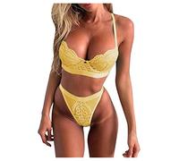Lace Underwear Women Sexy Set Sexy Floral Underwear Sets For Women Push Up Bra Thongs Lingerie Set Three-Point Suit See Through Suits Teddy Naughty Sleepwear Embroidered Hollow Babydoll