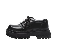 Lace-Up Platform Oxford Loafers Casual Boat Shoes Lolita Japanese Black Vintage Shoes for School-Black Shoes,5.5