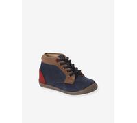 Lace-Up Soft Leather Ankle Boots for Babies, Designed for First Steps set blue