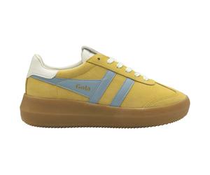 Lace-up suede trainers for women Gola Athena Yellow 36