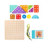 Lace-Up Threading Toy, Lace-Up Building Block Game, Car Plane Travel Games for Children, Creative Educational Learning Activity