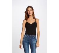 Lace V-Neck Vest Top Black