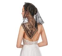 Lace Veil Soft and Comfortable Short Bridal Veil Women Wedding Veil Girls Hair Accessories (Black)