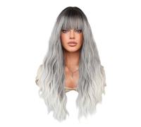 Lace Wig 26" / 65cm Layered Bangs Straight Synthetic Shoulder Length Hair Daily Use Wig Wigs Women