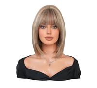Lace Wig 33cm 12 inch Ladies Short Straight Bangs Full Headband Style Creative Highlight Wig Wigs Women