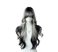 Lace Wig 60cm Full Head Long Wig Gradient Highlight Long Curly Hair Layered Simulation Wig Wigs Women