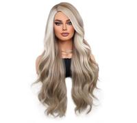 Lace Wig 70cm 28 Inch Daily Travel Wear Small T Synthetic Lace Wig Full Head Wig Wave Wig Wigs Women