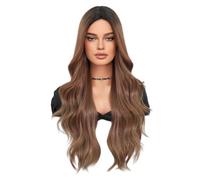 Lace Wig 70cm 28Inch Wigs Women's Middle Parting Gradient Long Hair Big Wavy Headgear Ombre Wigs Wigs Women