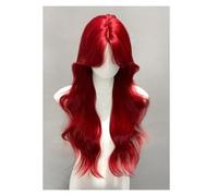 Lace Wig Artificial Wig Red Long Curly Big Wave Temperament Simulation Full Head Wig Suitable for Daily Use Wigs Women
