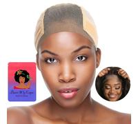 Lace Wig Cap for Women 4"x5" Transparent Non Slip Adjustable Wig Cap Keep Wigs in Place Adjustable Wig Cap (Nude, M)