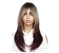 Lace Wig Creative Design Gradient Layered Wig Bangs Medium-length Hair Clavicle Hair Wig Suitable for Daily Wear and Travel Wig Wigs Women