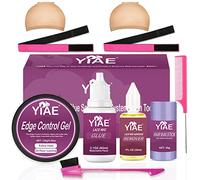 Lace Wig Glue Set and Hair Styling Combo Pack - YIAE 60ml Hair Glue for Wigs Waterproof, Wig Installation Kit with Edge Control - Invisible Hold for Daily Wear - 10 Pcs