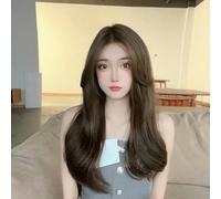 Lace Wig Hand-Woven Front Lace Mid-Length Straight Hair Full Headset Simulation Wig