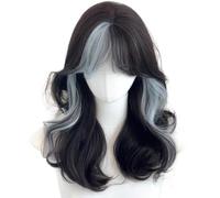 Lace Wig Highlighted Wig for Medium and Long Hair Daily Air Long Curly Hair Bangs Full Head Cover Natural Full Wig Wigs Women