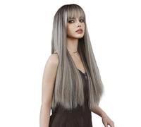 Lace Wig Long Straight Hair Highlights Women's Wig Synthetic Wig Head Suitable for Daily Wear Wig Wigs Women