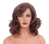 Lace Wig Retro Style 16 Inch Wig Medium Length Curly Wig Wavy Wig Suitable for Daily Party Use Wigs Women