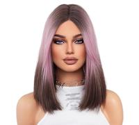 Lace Wig Small T Lace Wig Creative Gradient Short Straight Hair Medium Split Fiber High Temperature Silk Lace Front Wigs Wigs Women