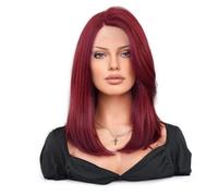 Lace Wig T Part Front Lace Wig Female Full Headpiece Shoulder Length Straight Hair Side Parting Natural Realistic Wig Wigs Women