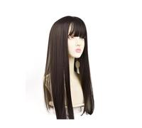 Lace Wig Wig Female Highlighted Long Curly Hair Long Hair Bangs Hanging Ear Dye Full Head Cover Style Gradient Medium Long Hair Style Wigs Women