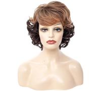 Lace Wig Wig Headpiece for Women Two-color Gradient Small Curly Short Wig Daily Wear Headpiece Wig Wigs Women