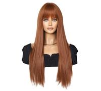 Lace Wig Women's Full Head Wig Long Straight Hair Natural Wave Bangs Suitable for Daily Wear and Travel Wig Wigs Women