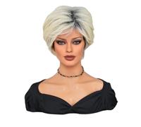 Lace Wig Women's Layered Short Hair Wig with Gradient Synthetic Full Head Cover for Daily Wear and Travel Wigs Women