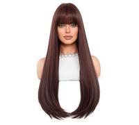 Lace Wig Women's Long Straight Hair with Bangs and Inner Buckle Layered Full Head Wig Suitable for Daily Wear Wig Wigs Women