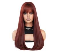 Lace Wig Women's Retro Wigs Long Straight Hair Inner Curly Synthetic High Temperature Silk Wigs Red Wigs Wigs Women