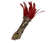 Lace Wrist Cuff Feather Wristband Women'S Halloween Cosplay Accessories Solid Color Lace Trim Halloween Carnival Christmas Outdoor Festival, All Season Red One Size