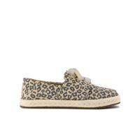 TOMS Youth Girl's Carolina Lace Up Espadrille Loafer Flat, Oatmeal Small Leopard Spots, 12.5 UK