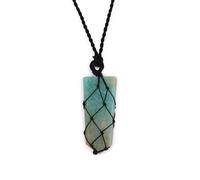 Laced Gemstone Flat Point Pendant - Amazonite