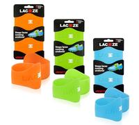 Laceeze Original Bands - As Seen on Dragons' Den - Ribbed Technology - Secure Laces,Prevents Unraveling,Fits Shoe Size C13-UK 6.5,Lime,Orange & Blue,3 Pack,Ideal for Sports Shoes,Football,Rugby,Hockey