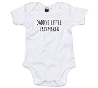 Lacemaker Baby Body Suit Daddys Little Newborn Babygrow White with Black Print 6-9 Months
