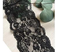 LaceRealm 5.5 inch Wide Lace Trim Ribbon with Floral Pattern for Decorative Bridal Wedding Lace DIY Making Sewing Accessory-10 Yards (6822 Black)