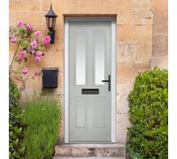 Lacerta Composite Door Carnoustie Agate Grey 920mm X 2090mm Open In Left Hand Obs Glass 10 Year Guarantee - Free Delivery & Smart Lock