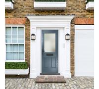 Lacerta Composite Door Lytham 7015 Grey 920mm X 2090mm Open In Right Hand Obs Glass 10 Year Guarantee - Free Delivery & Smart Lock