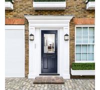 Lacerta Composite Door Lytham Blue 890mm X 2090mm Open In Left Hand Clear Glass 10 Year Guarantee - Free Delivery & Smart Lock