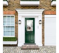 Lacerta Composite Door Lytham Green 920mm X 2090mm Open In Right Hand Clear Glass 10 Year Guarantee - Free Delivery & Smart Lock