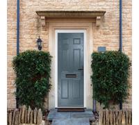 Crystal Grp Front Door Muirfield Solid Slate Grey 890Mm X 2090Mm Open In Left Hand None Glass, Grey