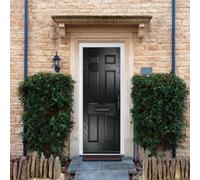 Crystal Grp Front Door Muirfield Solid Black 890Mm X 2090Mm Open In Left Hand None Glass, Black
