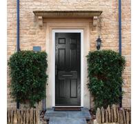 Crystal Grp Front Door Muirfield Solid Black 890Mm X 2090Mm Open In Right Hand None Glass, Black