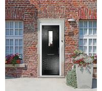 Lacerta Composite Door Sunningdale Black 890mm X 2090mm Open In Left Hand Clear Glass 10 Year Guarantee - Free Delivery & Smart Lock