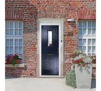 Lacerta Composite Door Sunningdale Blue 920mm X 2090mm Open In Left Hand Clear Glass 10 Year Guarantee - Free Delivery & Smart Lock