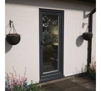 Lacerta Double Glazed Door Full Glass Right Hand Grey/white Obscure Glazed 920 X 2090mm 10 Year Guarantee With Free Delivery