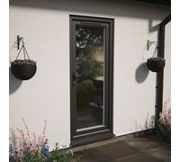Lacerta Double Glazed Door Full Glass Right Hand Open In Black/white Clear Glazed 890mm X 2090mm 10 Year Guarantee With Free Delivery