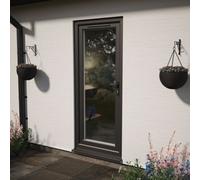 Lacerta Triple Glazed Door Full Glass Left Hand Open In Black/white Obscure Glazed 920 X 2090mm 10 Year Guarantee With Free Delivery