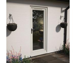 Lacerta Triple Glazed Door Full Glass Right Hand Open In Agate/white Clear Glazed 920 X 2090mm 10 Year Guarantee With Free Delivery